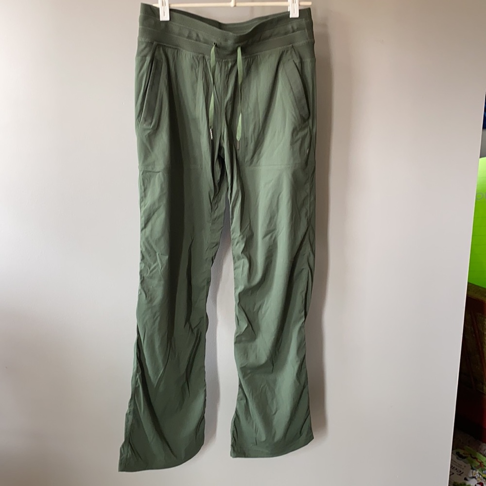 Lululemon green hiking pant.